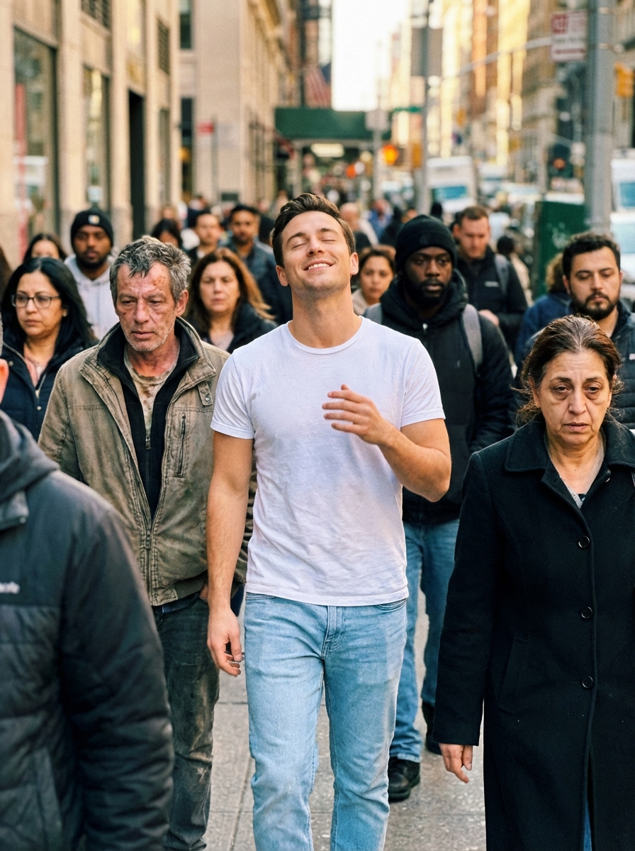 A busy city crowd, symbolizing people around us and the pace of modern life